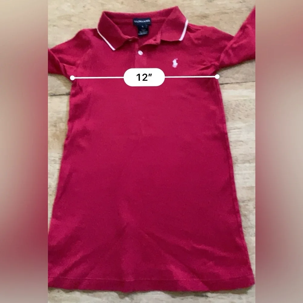 Vintage Ralph Lauren Girls’‎ Sz 4 Red Long Sleeve Cotton Polo Dress